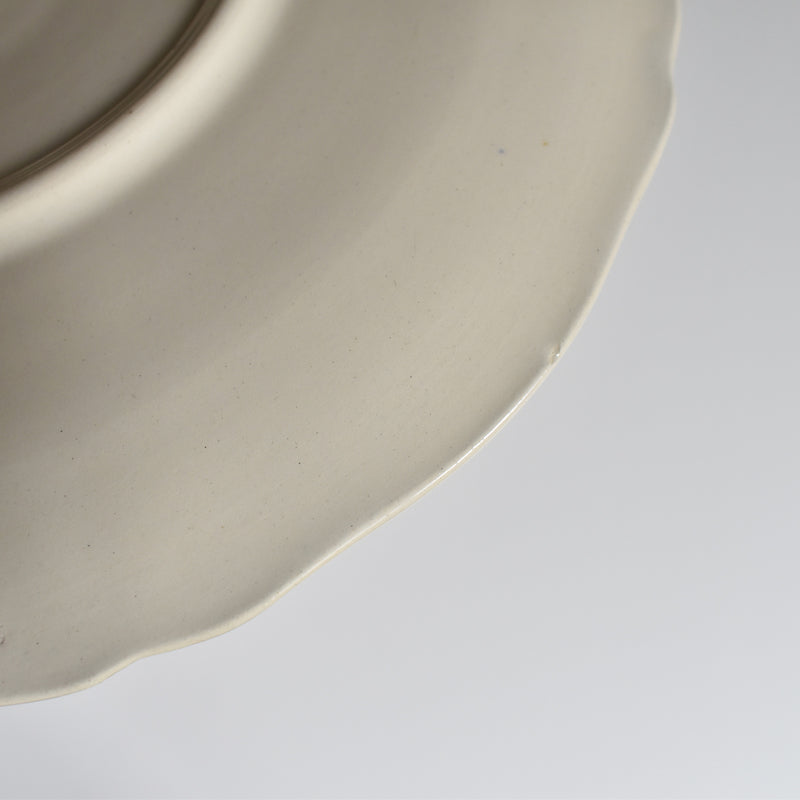 Vintage Chocolate Cup & Saucer Digoin & Sarreguemines Ivoire Petal Rim A