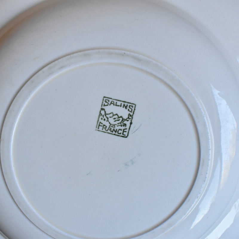 Vintage plate, Sarreguemines, floral rim, D