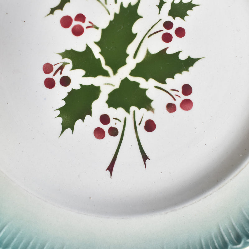 Antique Dessert Plate, Saint-Amand, houx A