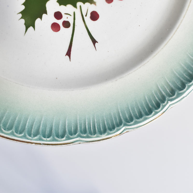 Antique Dessert Plate, Saint-Amand, houx A
