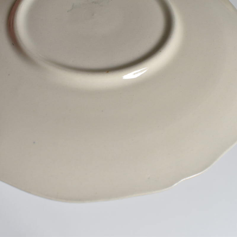 Vintage Chocolate Cup & Saucer Digoin & Sarreguemines Ivoire Petal Rim A