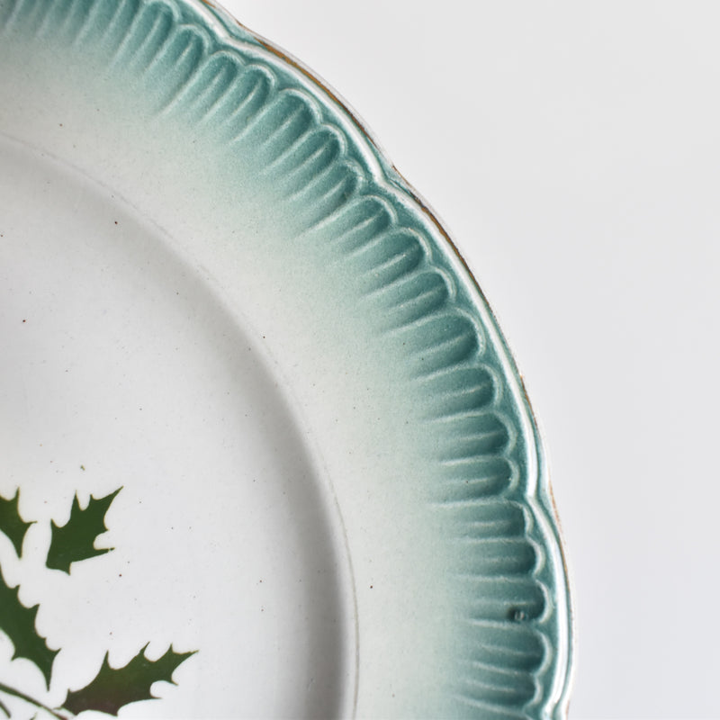 Antique Dessert Plate, Saint-Amand, houx A