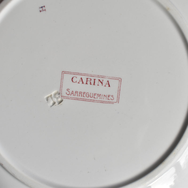 Antique Plate U&C Sarreguemines Carina A