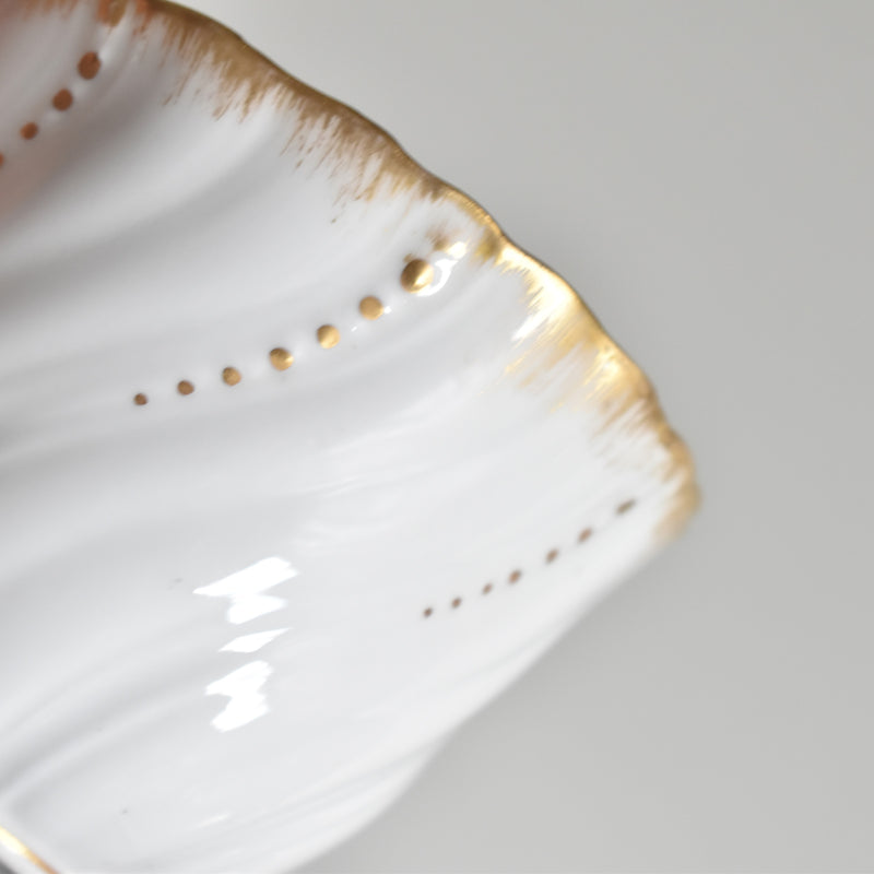 Vintage cup Digoin & Sarreguemines Perle white & gold C