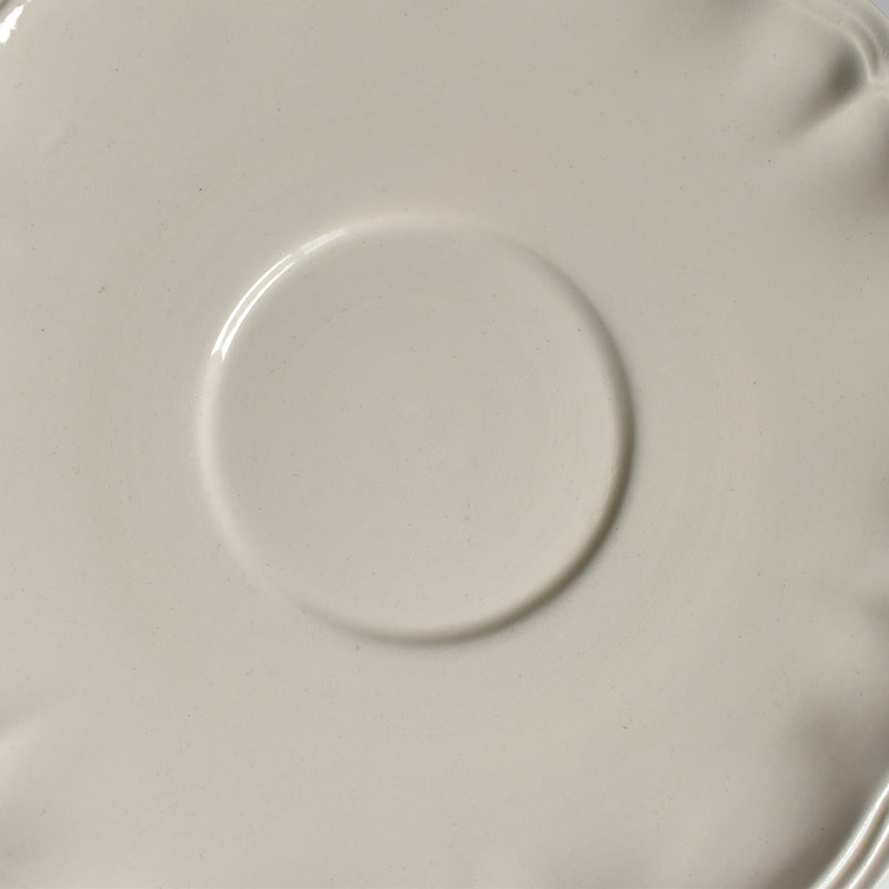 Vintage Chocolate Cup & Saucer Digoin & Sarreguemines Ivoire Petal Rim A