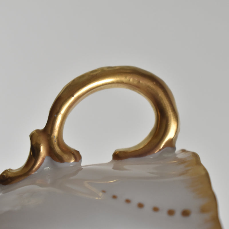 Vintage cup Digoin & Sarreguemines Perle white & gold C