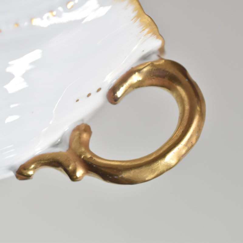 Vintage cup Digoin & Sarreguemines Perle white & gold C