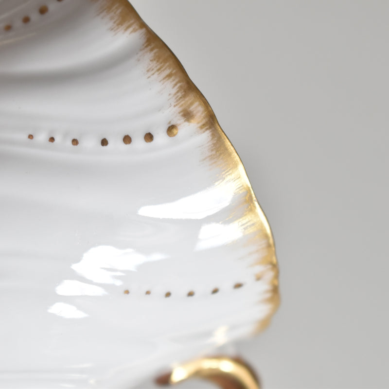 Vintage cup Digoin & Sarreguemines Perle white & gold C