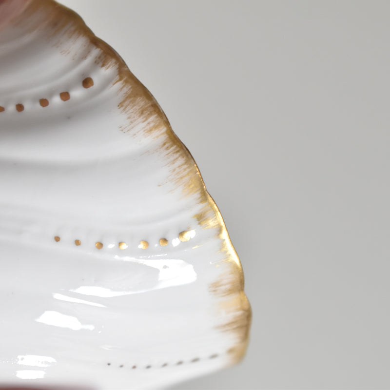 Vintage cup Digoin & Sarreguemines Perle white & gold C