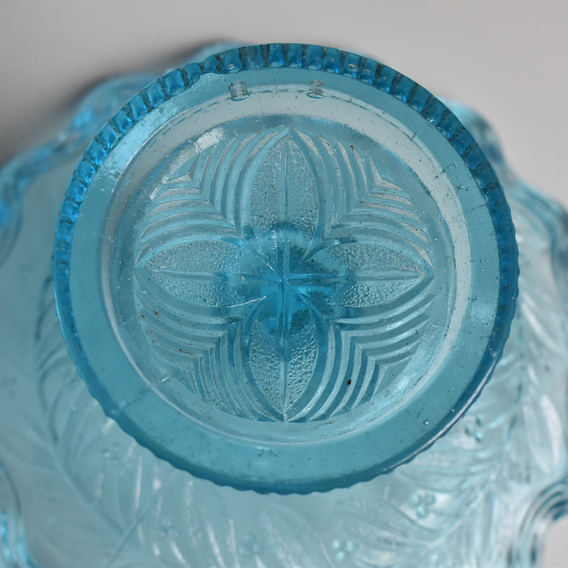 ヴィンテージ ガラスコンポティエ　Gui　ブルー