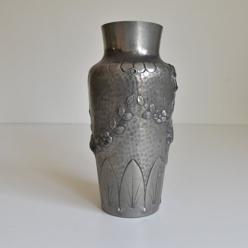 アンティークピューター 花器 A. Villien