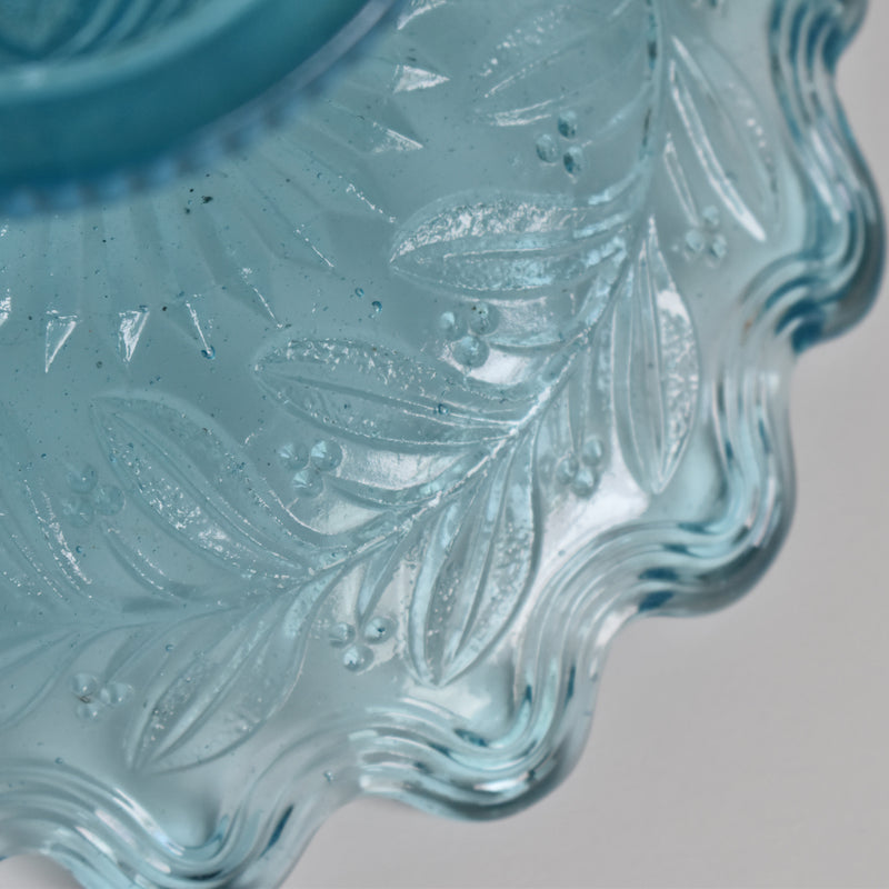 ヴィンテージ ガラスコンポティエ　Gui　ブルー