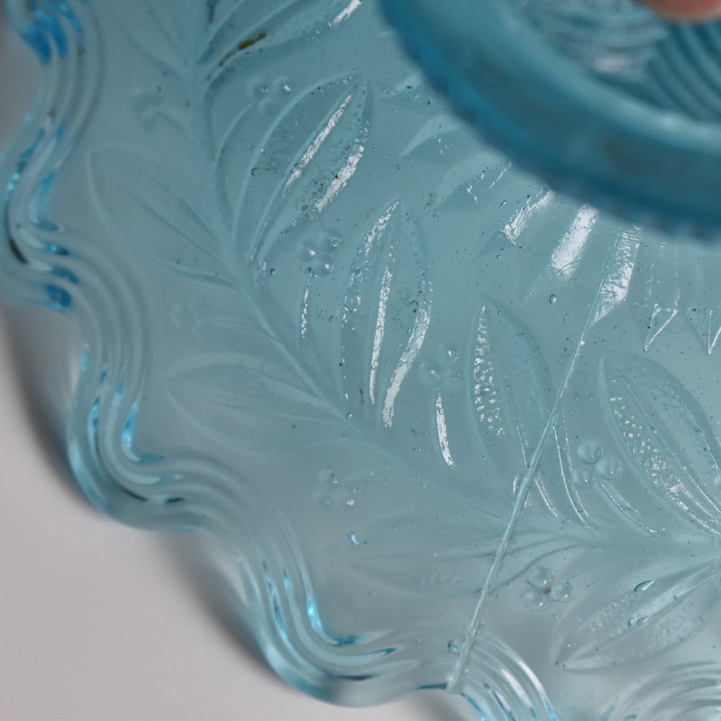 ヴィンテージ ガラスコンポティエ　Gui　ブルー