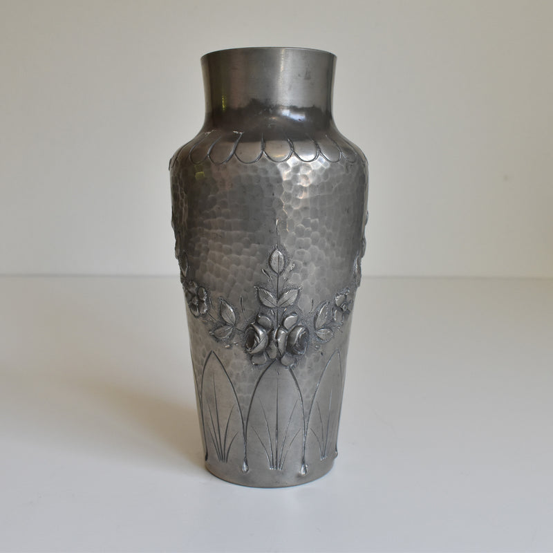 アンティークピューター 花器 A. Villien