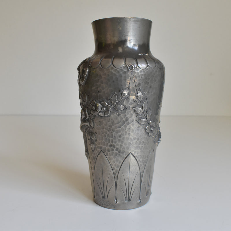 アンティークピューター 花器 A. Villien