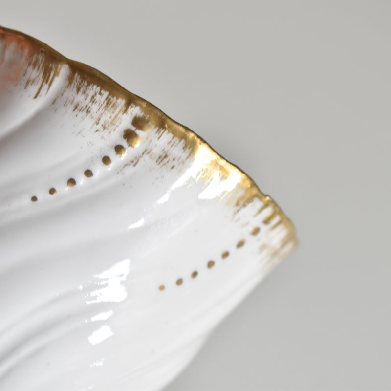 Vintage cup Digoin & Sarreguemines Perle white & gold D