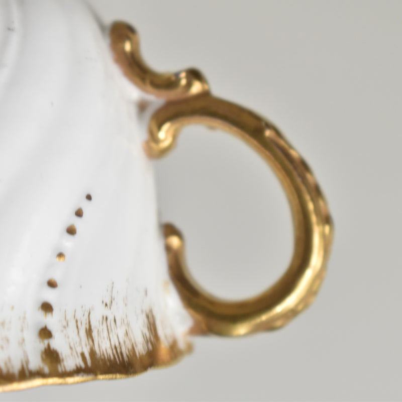 Vintage cup Digoin & Sarreguemines Perle white & gold D