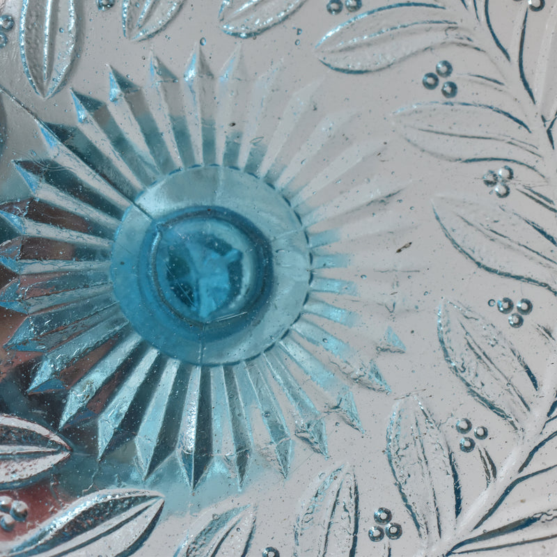 ヴィンテージ ガラスコンポティエ　Gui　ブルー