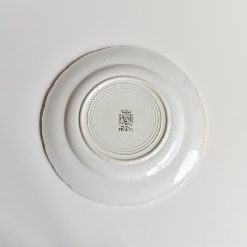 Antique dessert plate, Saint-Amand, houx C