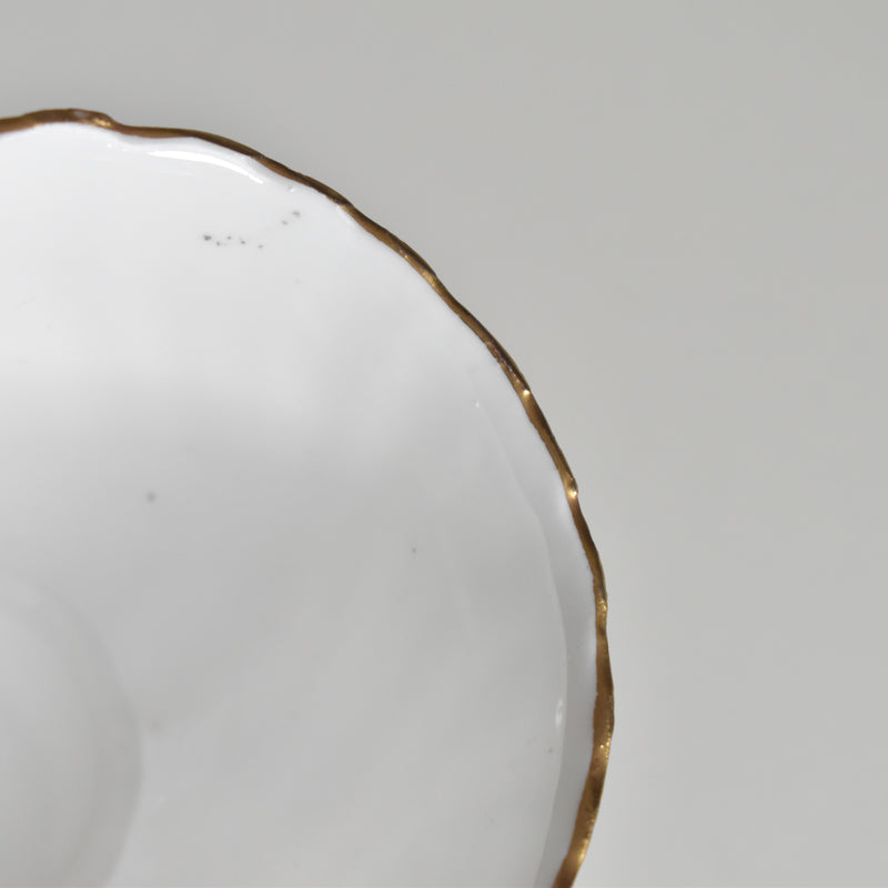 Vintage cup Digoin & Sarreguemines Perle white & gold D