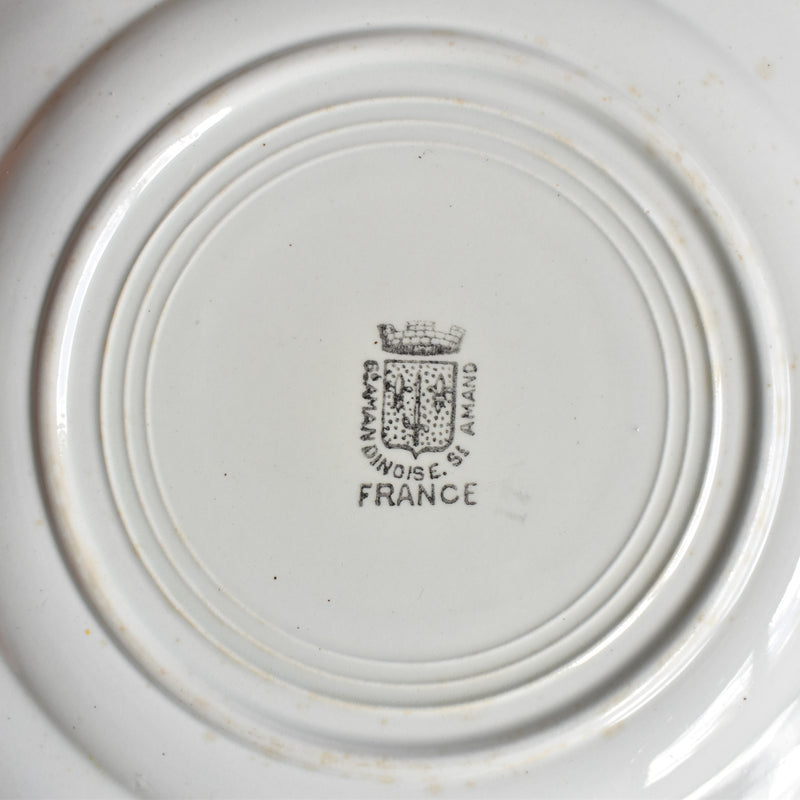 Antique dessert plate, Saint-Amand, houx C