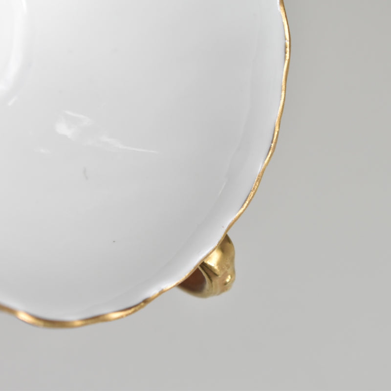 Vintage cup Digoin & Sarreguemines Perle white & gold D