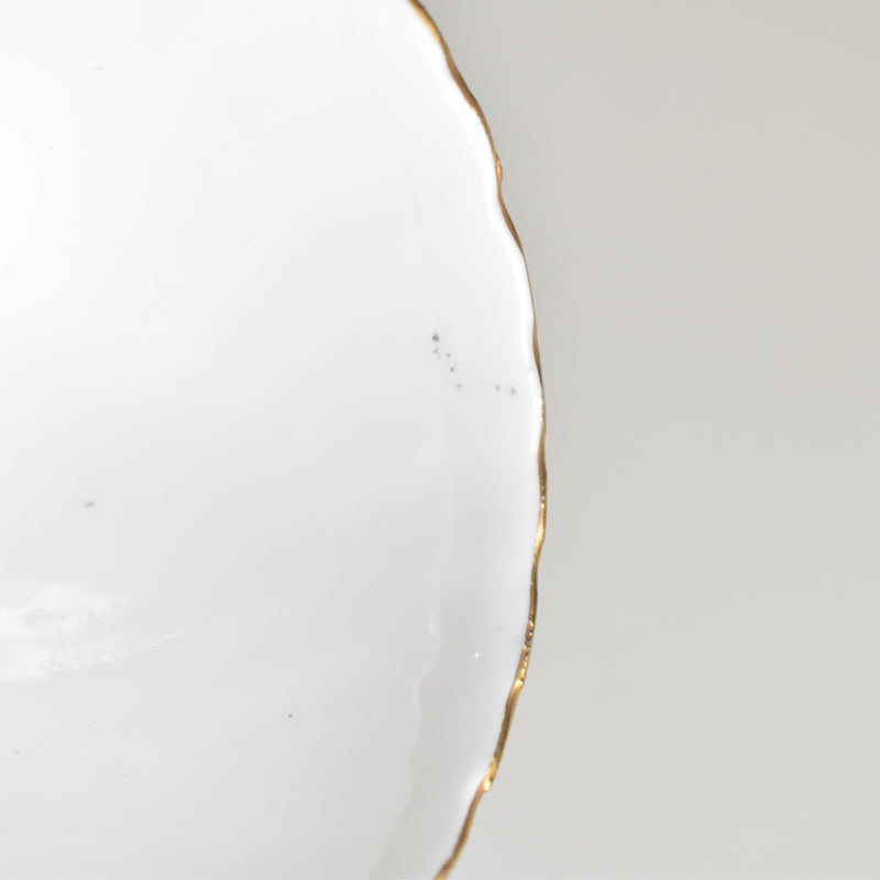 Vintage cup Digoin & Sarreguemines Perle white & gold D