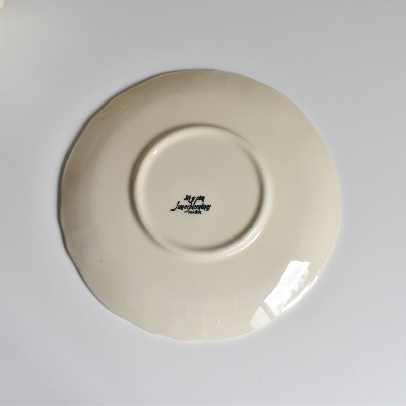 Vintage Chocolate Cup & Saucer Digoin & Sarreguemines Ivoire Petal Rim B