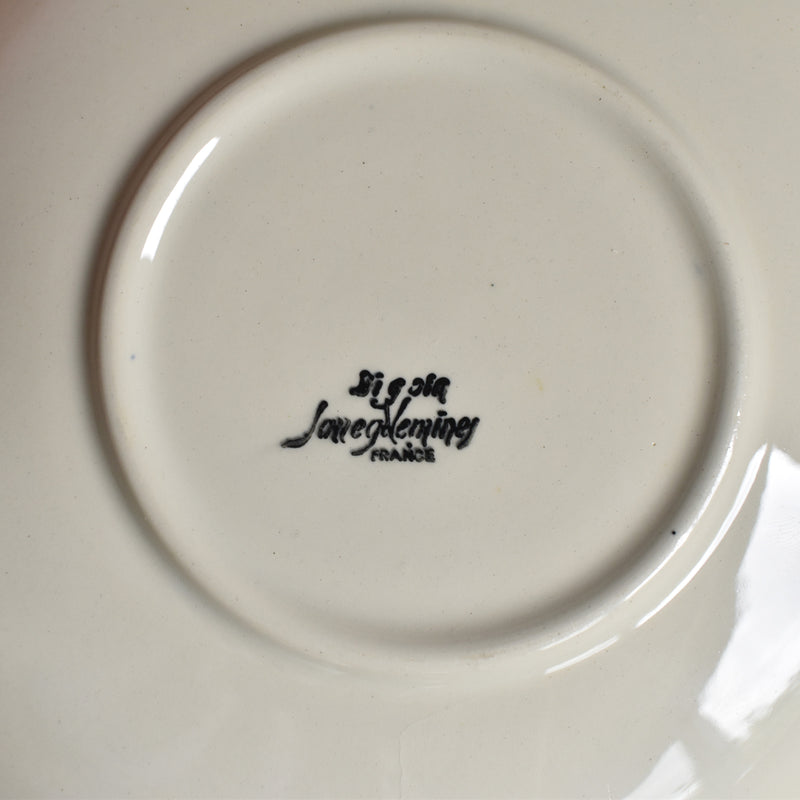 Vintage Chocolate Cup & Saucer Digoin & Sarreguemines Ivoire Petal Rim B
