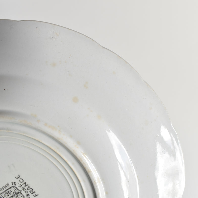 Antique dessert plate, Saint-Amand, houx C