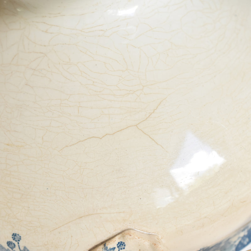 Antique Soup Tureen, No Lid, Saint-Amand Platane (Blue)