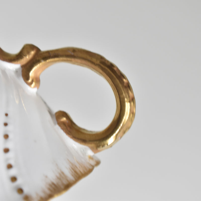 Vintage Cup Digoin & Sarreguemines Perle white&gold E