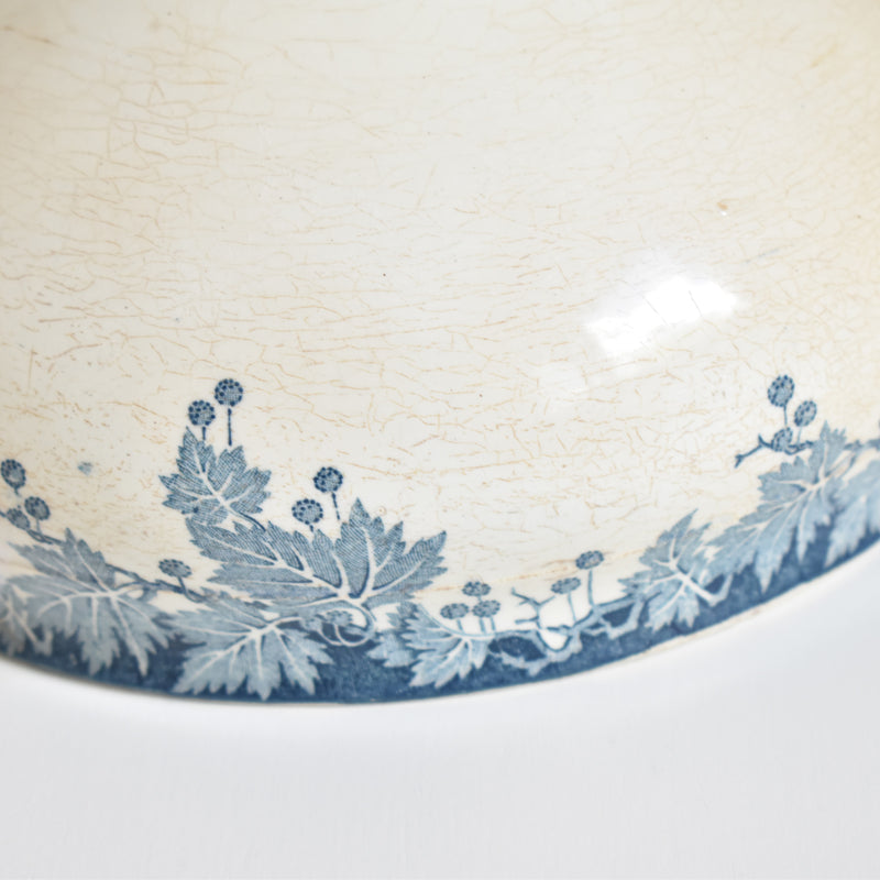 Antique Soup Tureen, No Lid, Saint-Amand Platane (Blue)