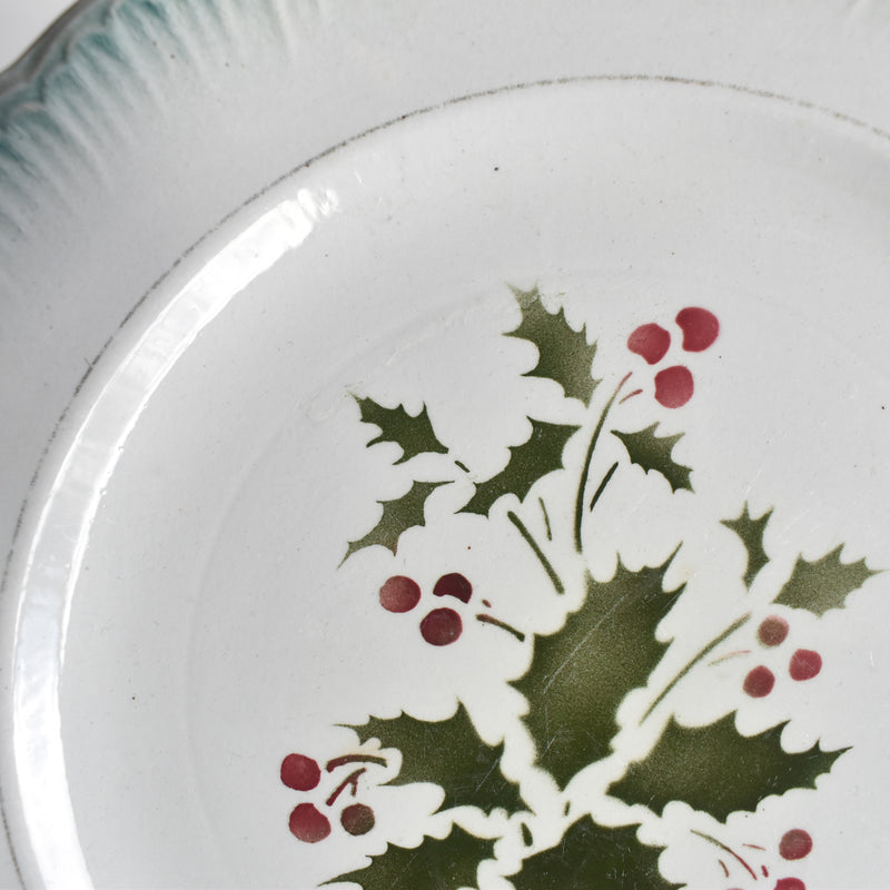 Antique dessert plate, Saint-Amand, houx C