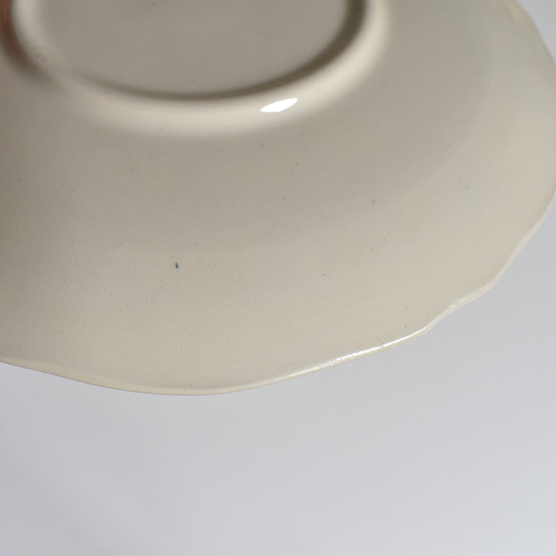 Vintage Chocolate Cup & Saucer Digoin & Sarreguemines Ivoire Petal Rim B