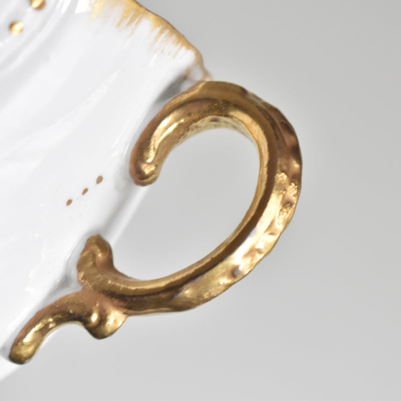 Vintage Cup Digoin & Sarreguemines Perle white&gold E