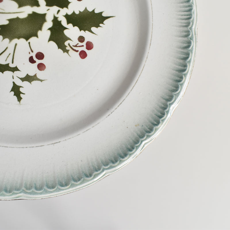 Antique dessert plate, Saint-Amand, houx C