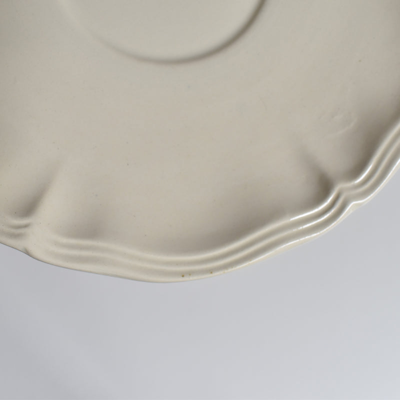 Vintage Chocolate Cup & Saucer Digoin & Sarreguemines Ivoire Petal Rim B