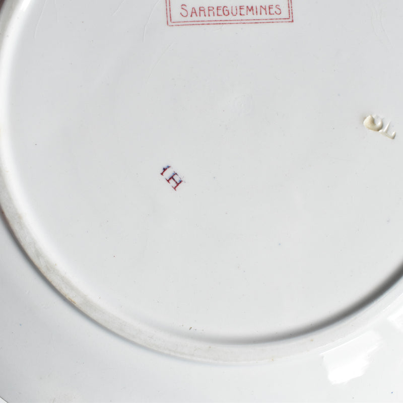 Antique Plate U&C Sarreguemines Carina C