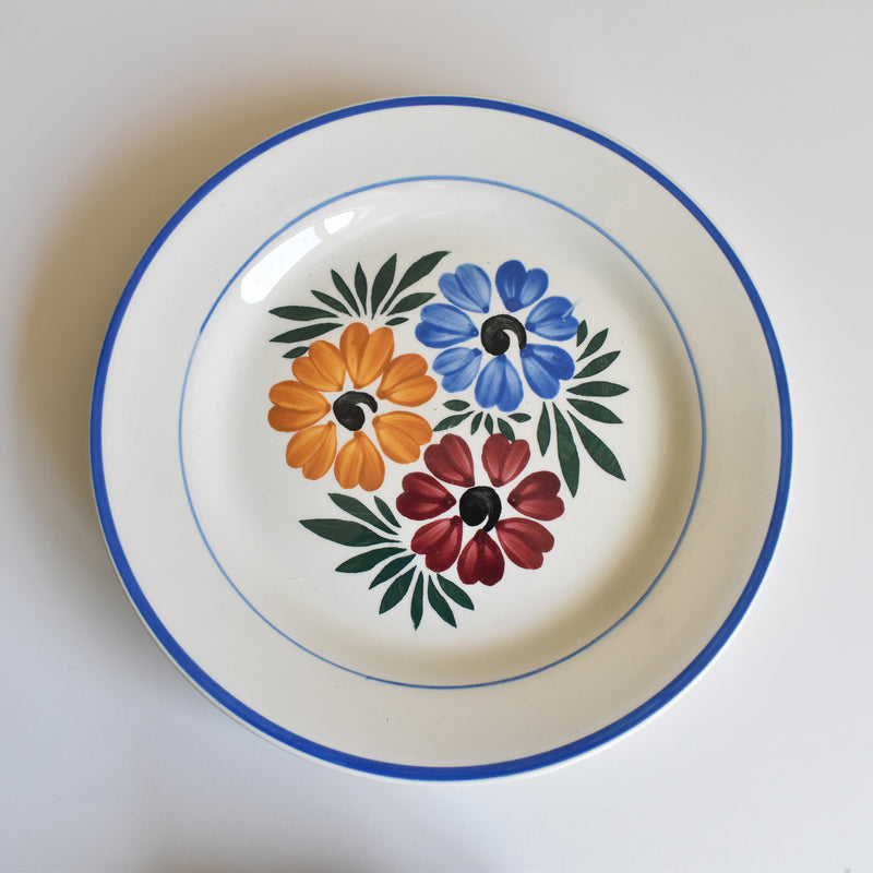 Vintage Pedestal Plate HBCM Creil et Montereau Yvonne