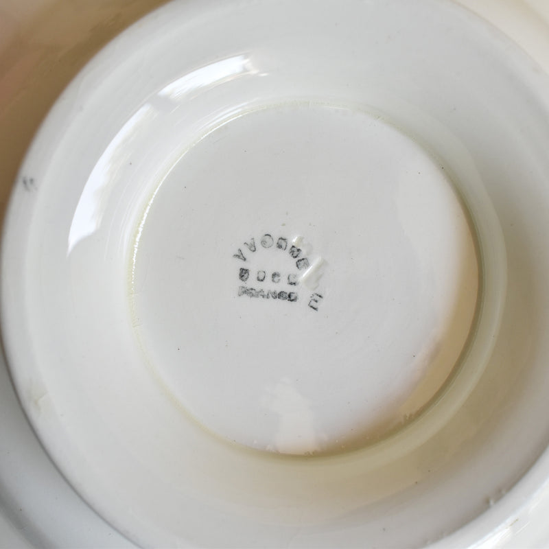 Vintage Pedestal Plate HBCM Creil et Montereau Yvonne