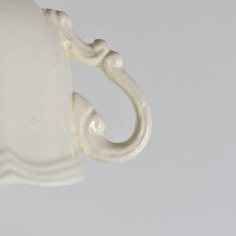 Vintage Chocolate Cup & Saucer Digoin & Sarreguemines Ivoire Petal Rim B