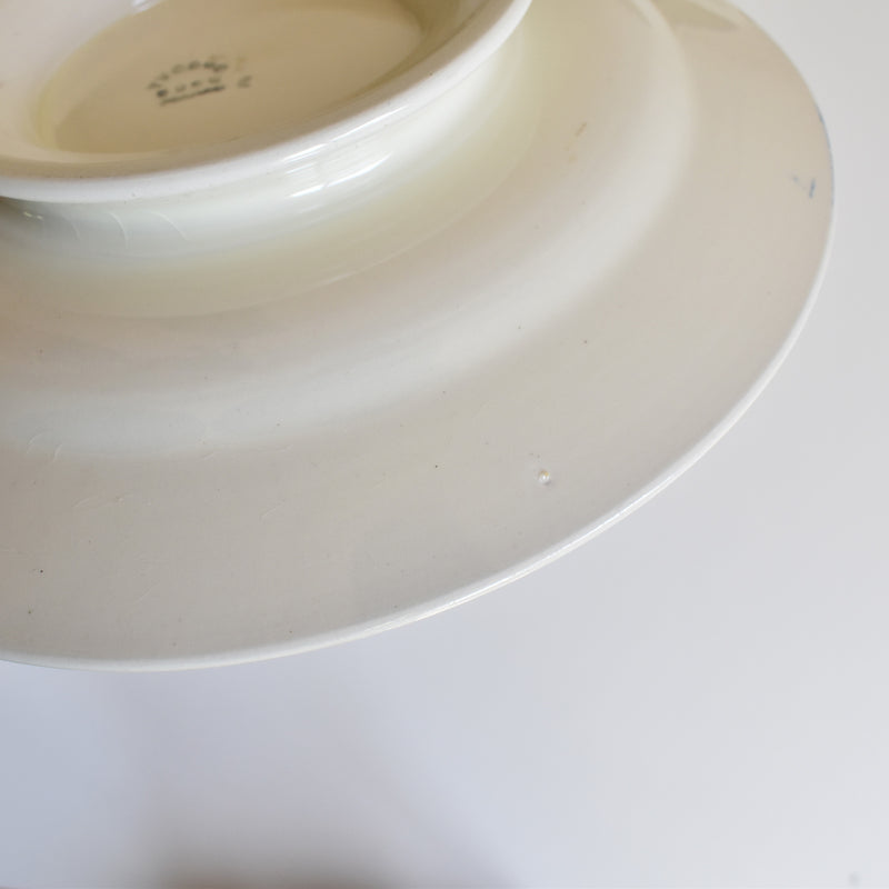 Vintage Pedestal Plate HBCM Creil et Montereau Yvonne