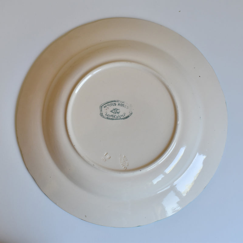 Antique plate Longchamp Petites roses
