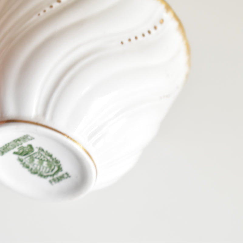 Vintage Cup Digoin & Sarreguemines Perle white & gold F