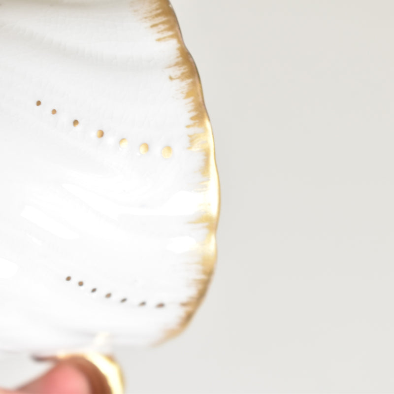 Vintage Cup Digoin & Sarreguemines Perle white & gold F