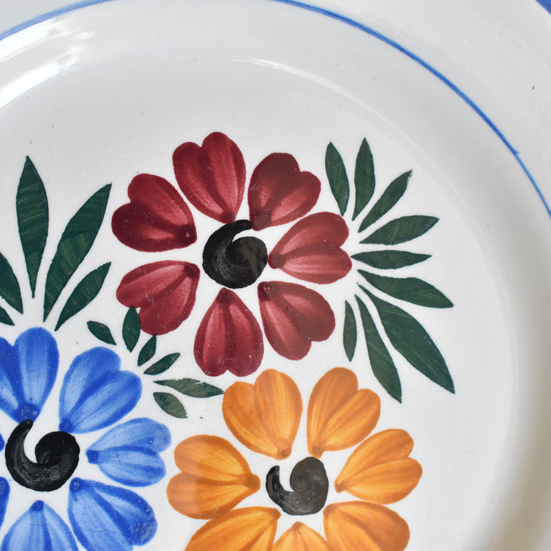 Vintage Pedestal Plate HBCM Creil et Montereau Yvonne