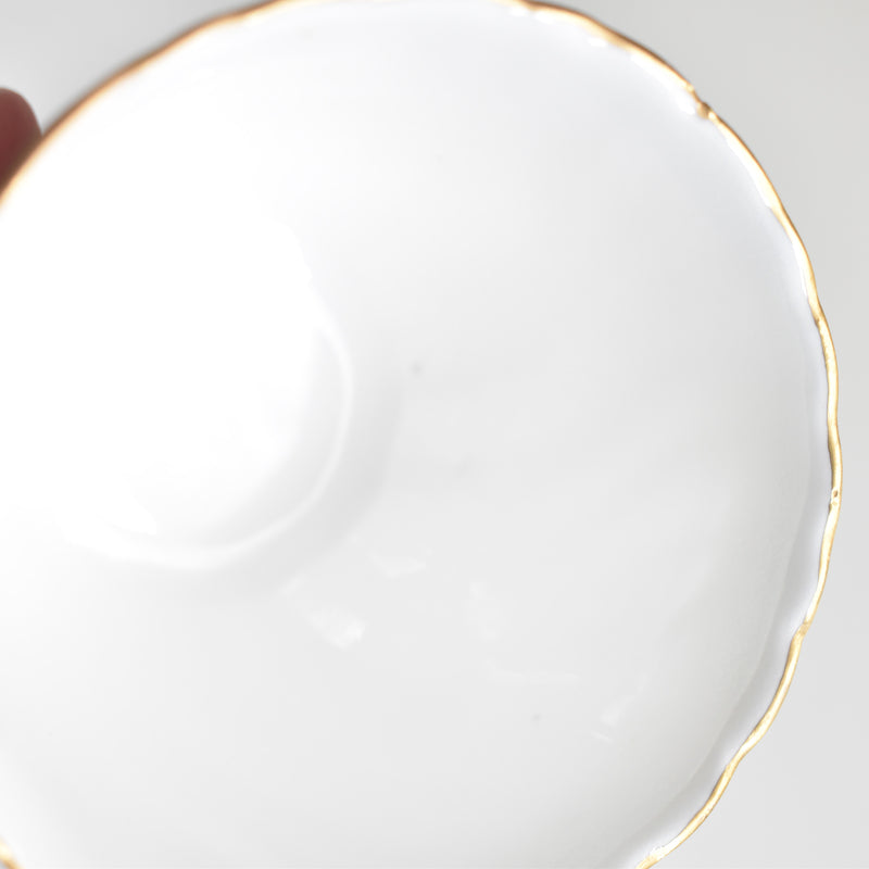 Vintage Cup Digoin & Sarreguemines Perle white & gold F