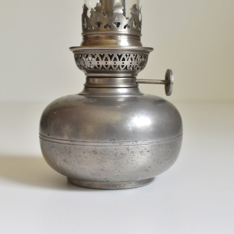 Vintage Pewter Oil Lamp