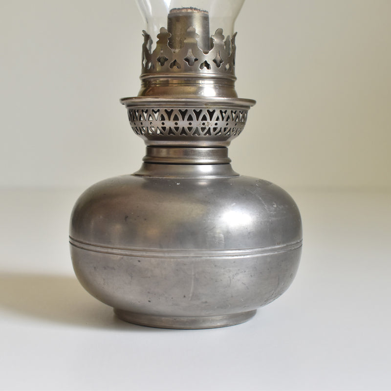 Vintage Pewter Oil Lamp
